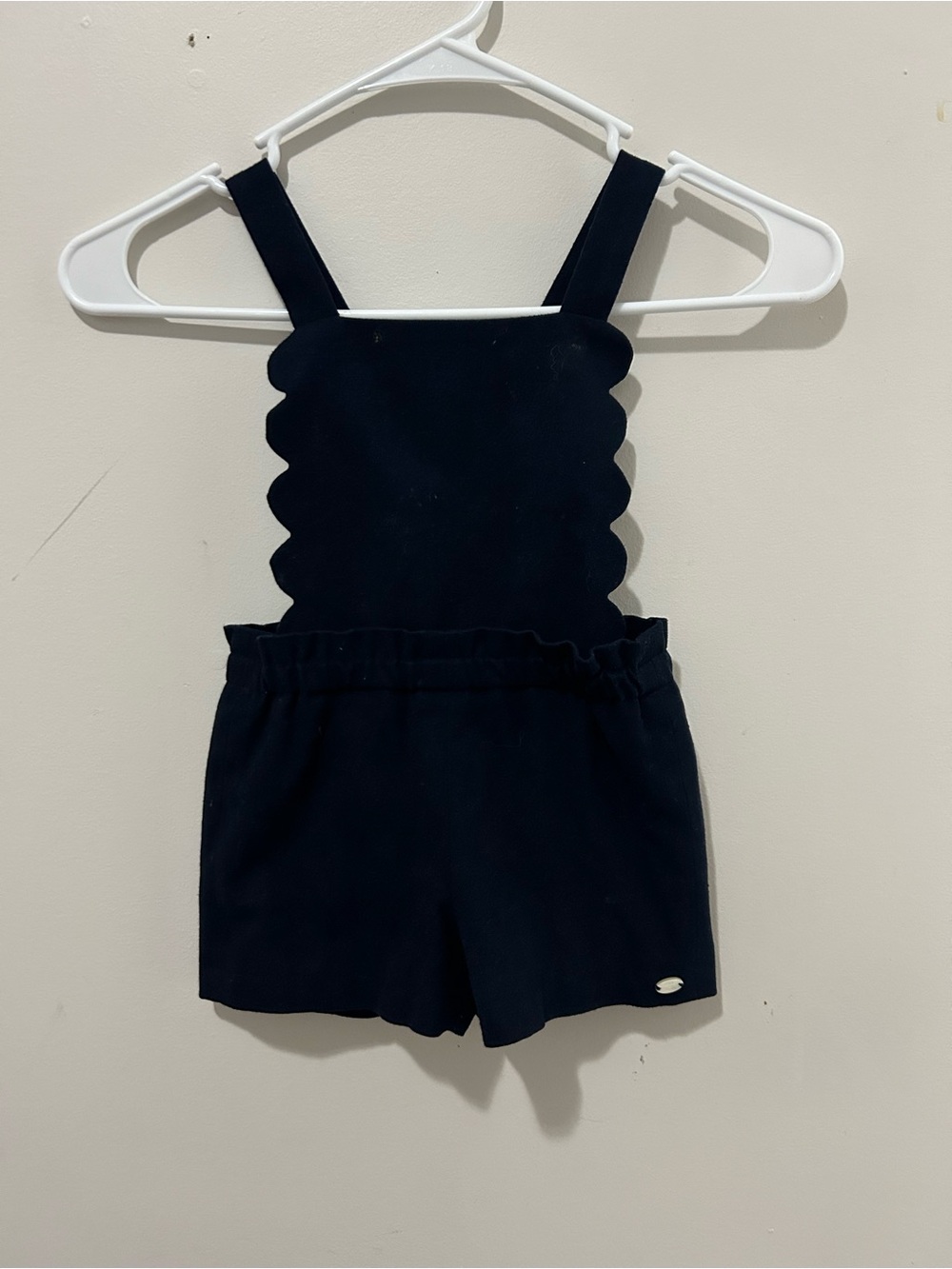 Tartine et Chocolat Navy Scalloped Strap Shorts